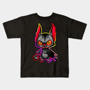 Vampire cat with outline Kids T-Shirt